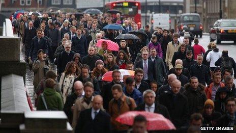 Commuters at London Bridge