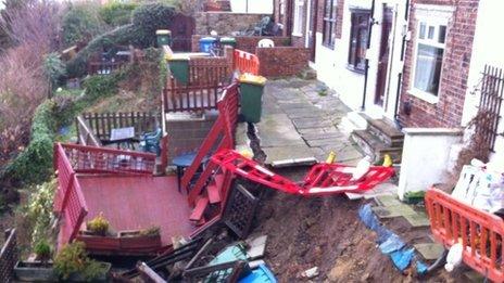 Landslide in Whitby