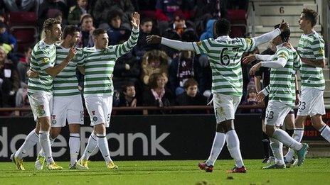 Celtic players celebrating