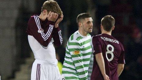 Hearts captain Marius Zaliukas