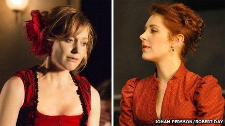 Hattie Morahan in A Doll's House and Emma Hamilton in Hedda Gabler