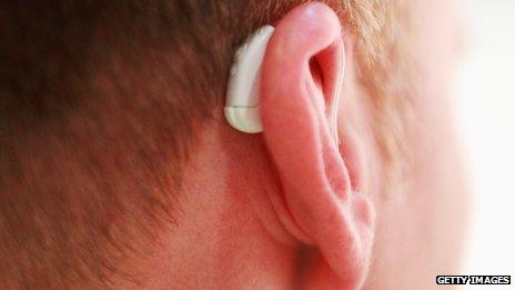 Man wearing hearing aid