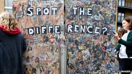 Protest against Page Three Girls outside News International