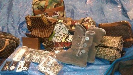 Fake goods seized at the Port of Felixstowe