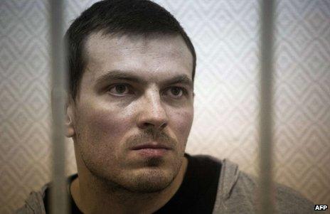 Maxim Luzyanin on trial in Moscow, 9 November