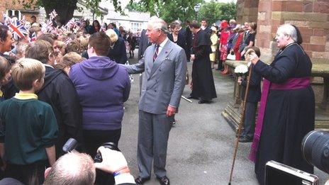 The Prince of Wales in St Asaph in July 2012