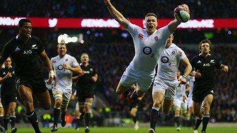 Chris Ashton scores England's second try