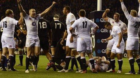 England celebrate victory