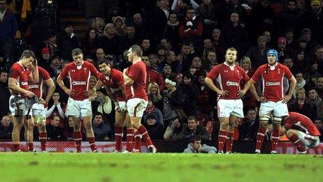 Wales players look dejected