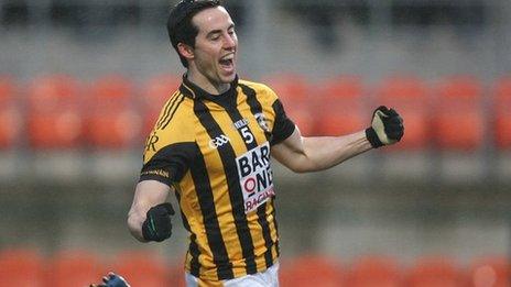 Aaron Kernan celebrates his goal against Kilcoo