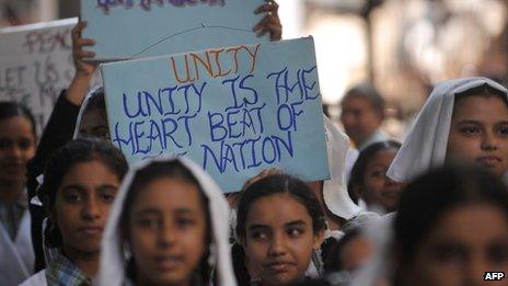 Peace procession in India