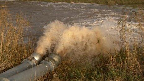 Floodwater being pumped