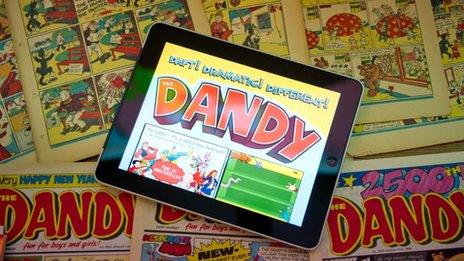 Print and tablet edition of The Dandy