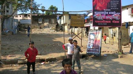 The dividing line between Muslim and Hindu areas in Jogeshwari