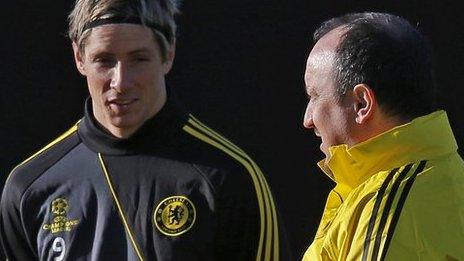 Fernando Torres (left) and Rafael Benitez