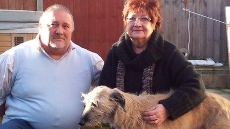 Leslie and Jean Avis with Alfred the lurcher