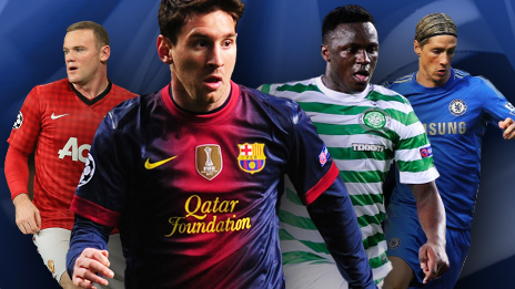 Wayne Rooney, Lionel Messi, Patrick Wanyama and Fernando Torres