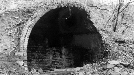 The entrance to the Llan drift mine at Gwaelod-y-Garth