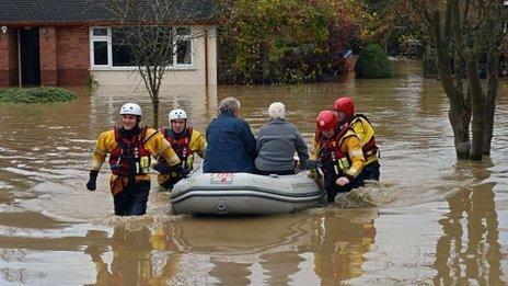 People helped to safety