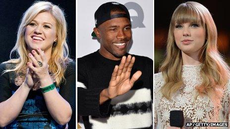 Kelly Clarkson, Frank Ocean and Taylor Swift