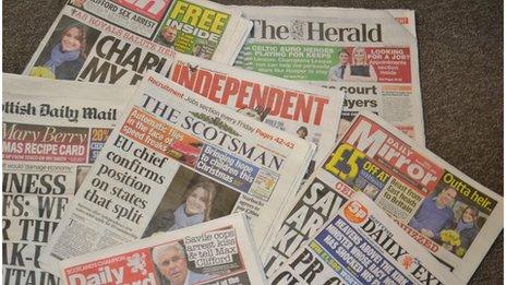 A selection of newspapers