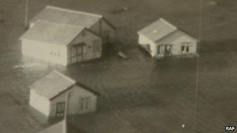 Houses flooded in Jaywick in 1953