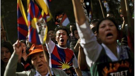 Exiled Tibetans in Delhi, India, file image