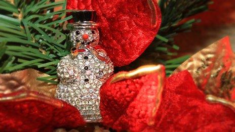 Estee Lauder crystal snowman