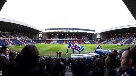 Rangers fans at Ibrox Stadium