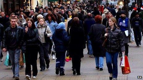 People in a busy street