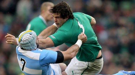 Mike McCarthy in action for Ireland against Argentina last month