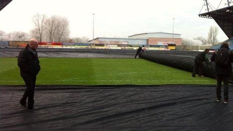 Oxford pitch covers are removed