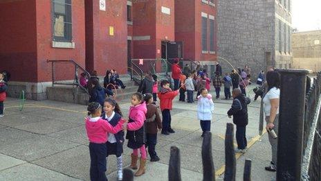 Children play at Issac Sheppard School, Philadelphia