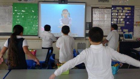 Children exercise at Issac Sheppard school in north Philadelphia