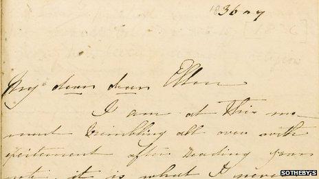 Letter written by Charlotte Bronte