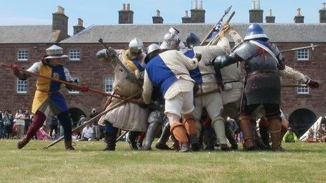 Battle re-enactment at Fort George