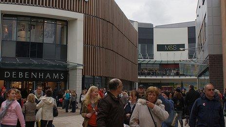 Shoppers in Wrexham