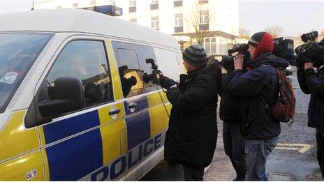 Darren Scott arrives in Police custody at Newtonards Court