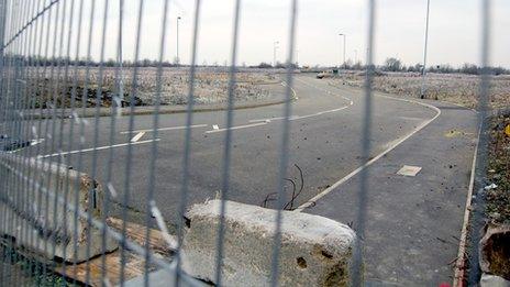 Waste land at Javelin Park, near Haresfield in Gloucestershire