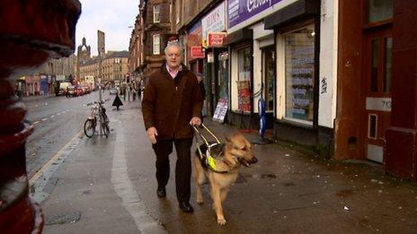 Ian and his new guide dog Renton are now a solid working team