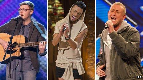 James Arthur, Rylan Clark and Christopher Maloney