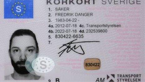 Fredrik Saker's driving licence