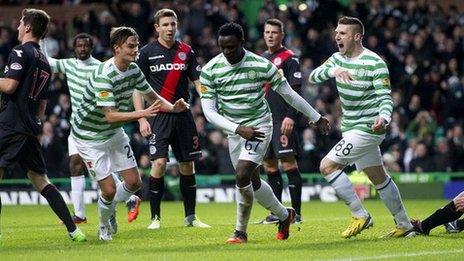 Celtic and St Mirren players