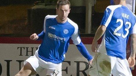 Steven MacLean (left) celebrates his goal for St Johnstone