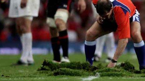 Pitch repairs at the Millennium Stadium