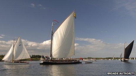 Wherries on Barton Broad