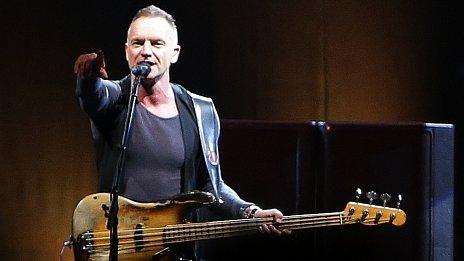 Sting on stage