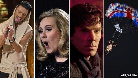 Rylan Clark, Adele, Benedict Cumberbatch and a parachuting Queen