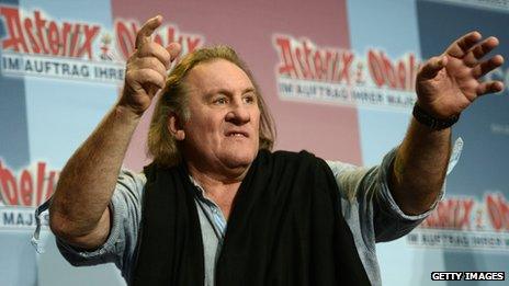 Gerard Depardieu promoting the latest Asterix film (1 October 2012)