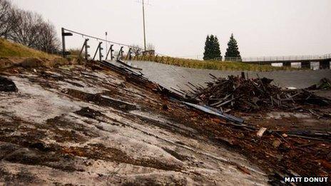 Saffron Lane track being demolished